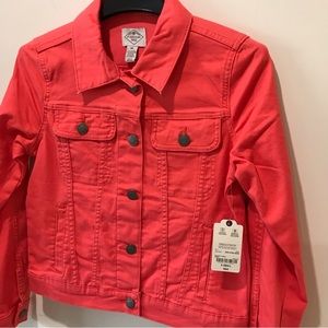 Women’s St.John’s bay jeans/denim jacket/coral/size X-Small/nwt